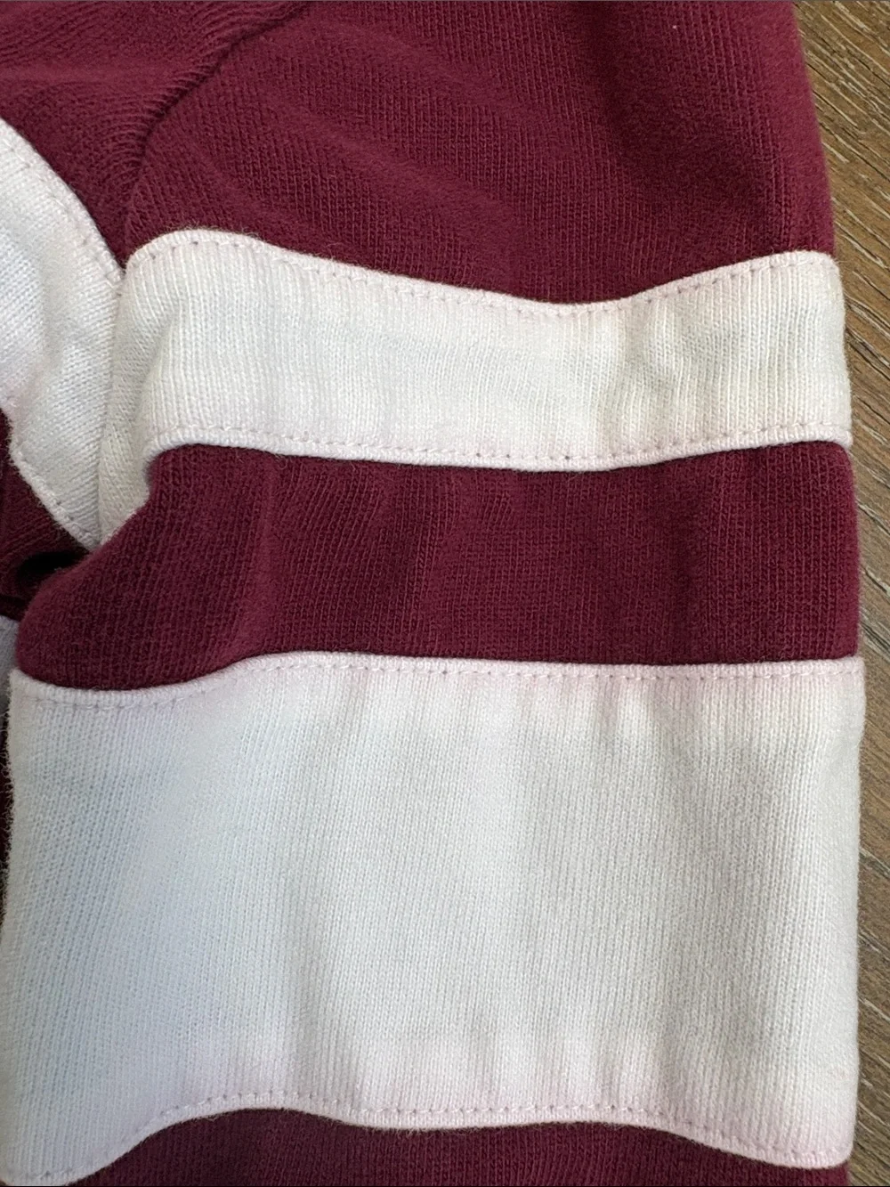 Old Navy Kids Color-Block Rugby Polo Shirt Wine Stain Maroon Size M (8)